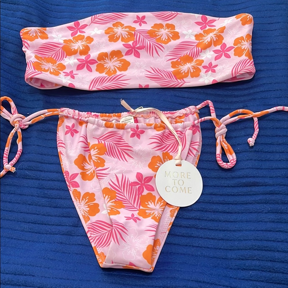 More to Come Pink Floral Bikini Set